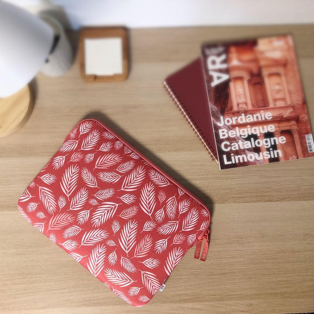 Housse pour MacBook Pro 14" - Pattern ²Life Botanic Rouge-2